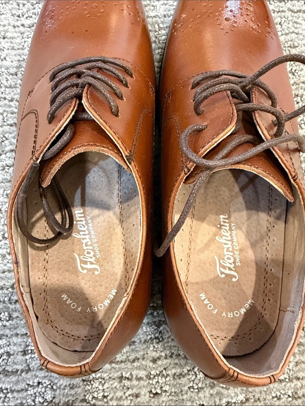 Boys Dress Shoes Florsheim Brown Leather Derby Oxfords